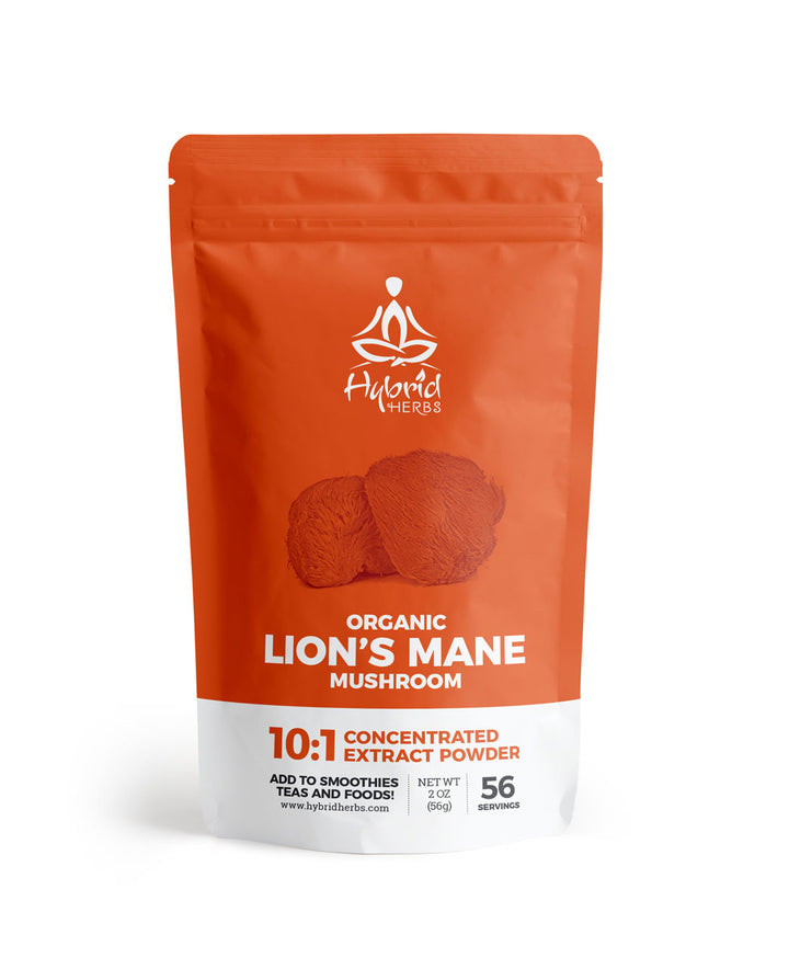 Organic Lions Mane Mushroom (Hericium Erinaceus) 10:1 concentrated extract powder